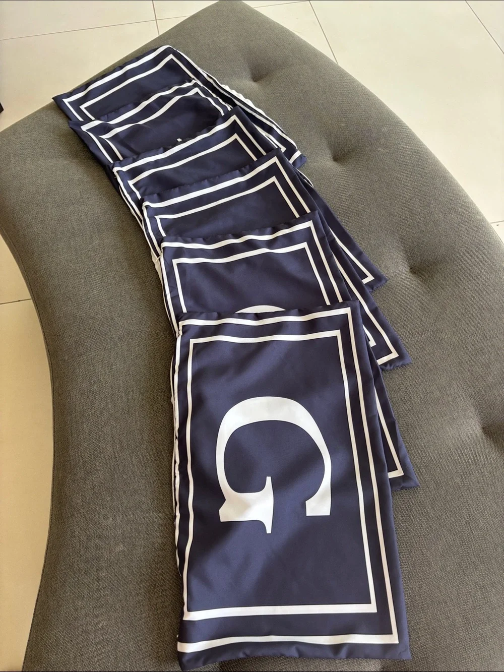 Monogram 'G' Navy Accent Pillow Cover set of 6